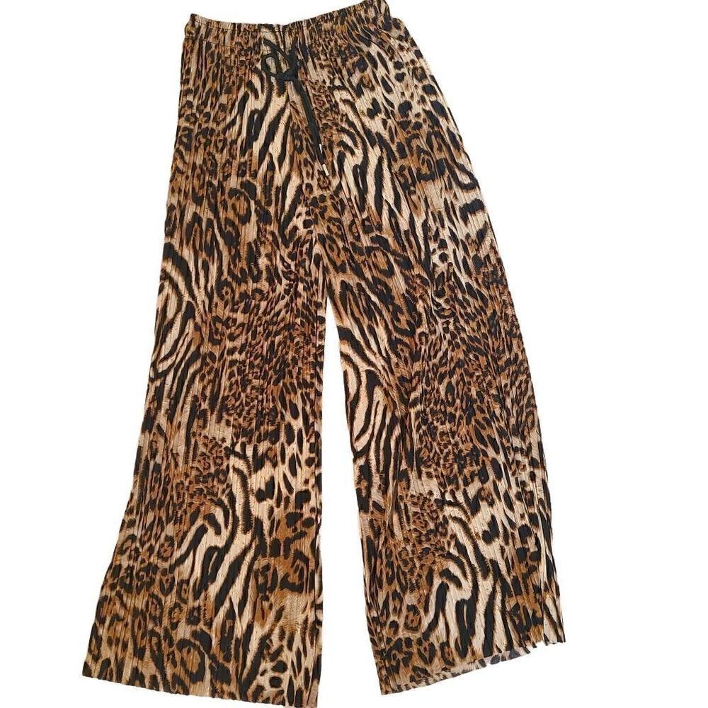 Victorias Place Animal Print Palazzo Pants Medium